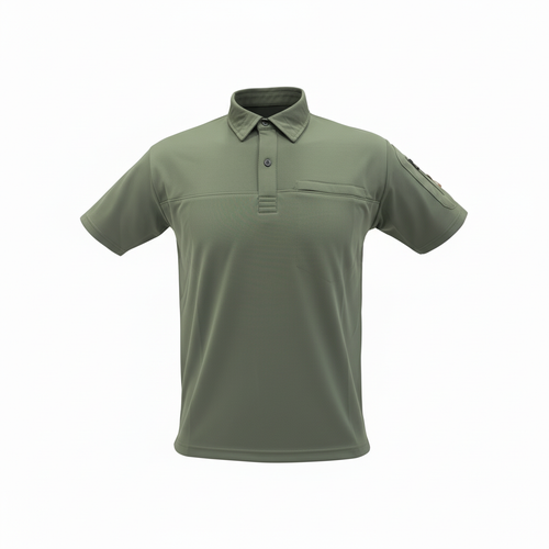 Light Olive Green Polo Lycra T-Shirt - Plain Stretchable Tee The Adventure Hut