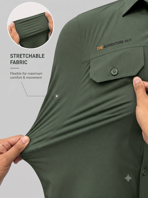 Men's AeroFlex Cargo Shirt – Dark Green | The Adventure Hut