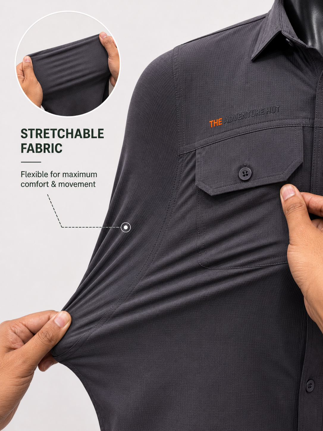 Men's AeroFlex Cargo Shirt – Grey | The Adventure Hut
