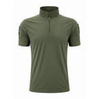 Men's Tactical Combat Shirt – Short Sleeve Half Zip with Sleeve Pockets | Olive Green
