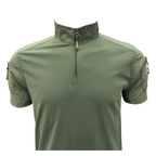 Men's Tactical Combat Shirt – Short Sleeve Half Zip with Sleeve Pockets | Olive Green