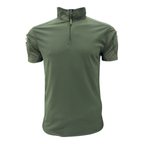 Men's Tactical Combat Shirt – Short Sleeve Half Zip with Sleeve Pockets | Olive Green