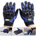 Pro-Biker Tactical Knuckle Riding Gloves (Blue) - The Adventure Hut