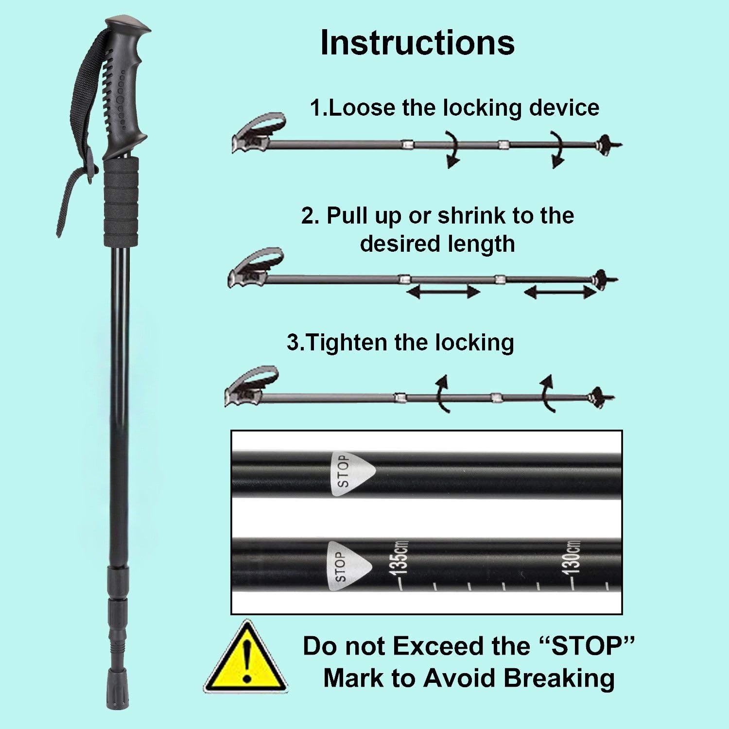 Adventure Hut Trekking, Walking, and Hiking Poles (TK-4492)