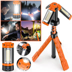 Portable Camping Light with Stand – 6ft Tripod, 3 LED Heads, 2500 Lumens Rechargeable