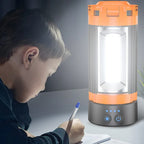 Portable Camping Light with Stand – 6ft Tripod, 3 LED Heads, 2500 Lumens Rechargeable