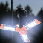 Portable Camping Light with Stand – 6ft Tripod, 3 LED Heads, 2500 Lumens Rechargeable