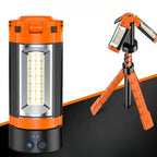 Portable Camping Light with Stand – 6ft Tripod, 3 LED Heads, 2500 Lumens Rechargeable
