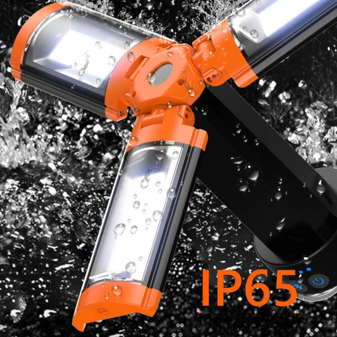 Portable Camping Light with Stand – 6ft Tripod, 3 LED Heads, 2500 Lumens Rechargeable