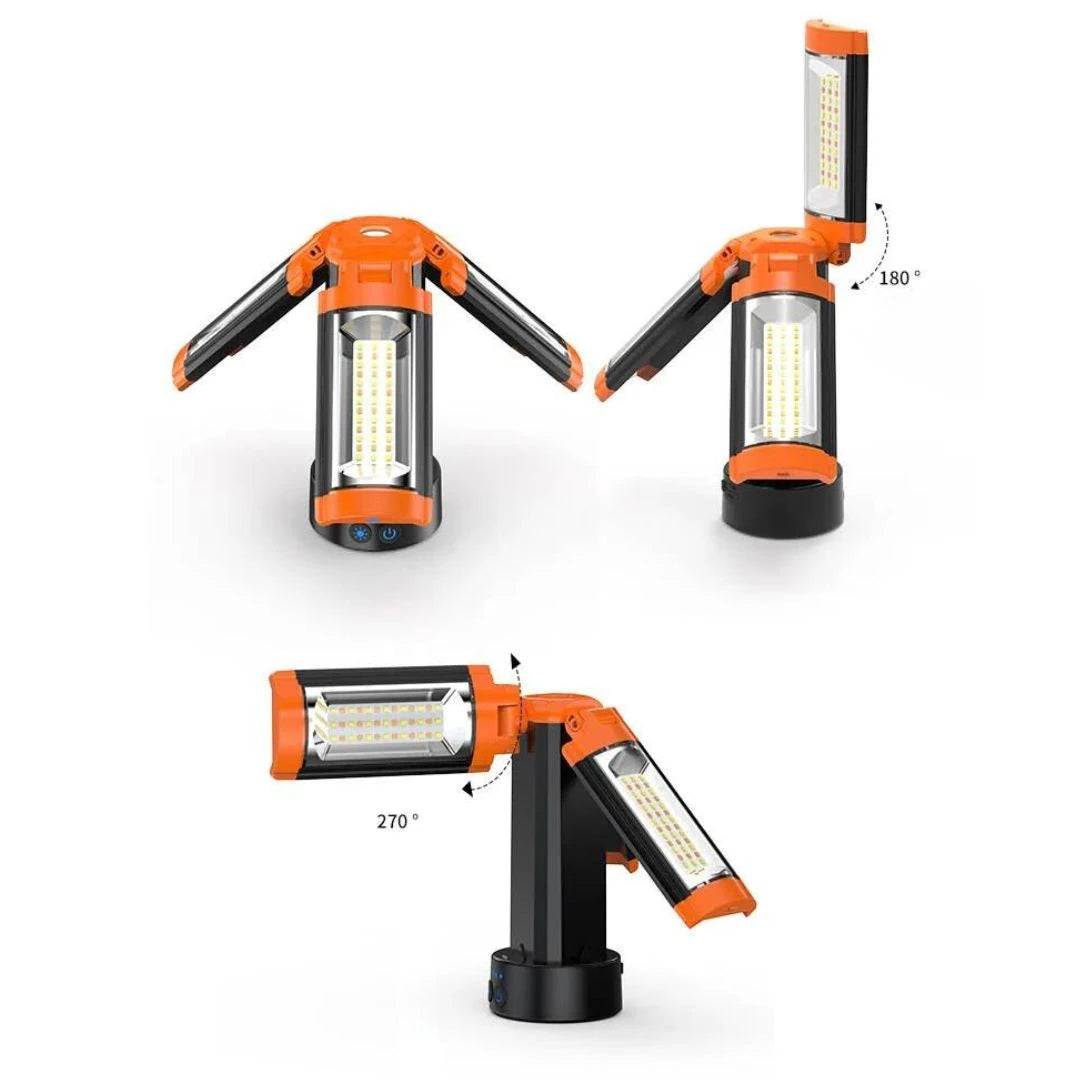 Portable Camping Light with Stand – 6ft Tripod, 3 LED Heads, 2500 Lumens Rechargeable