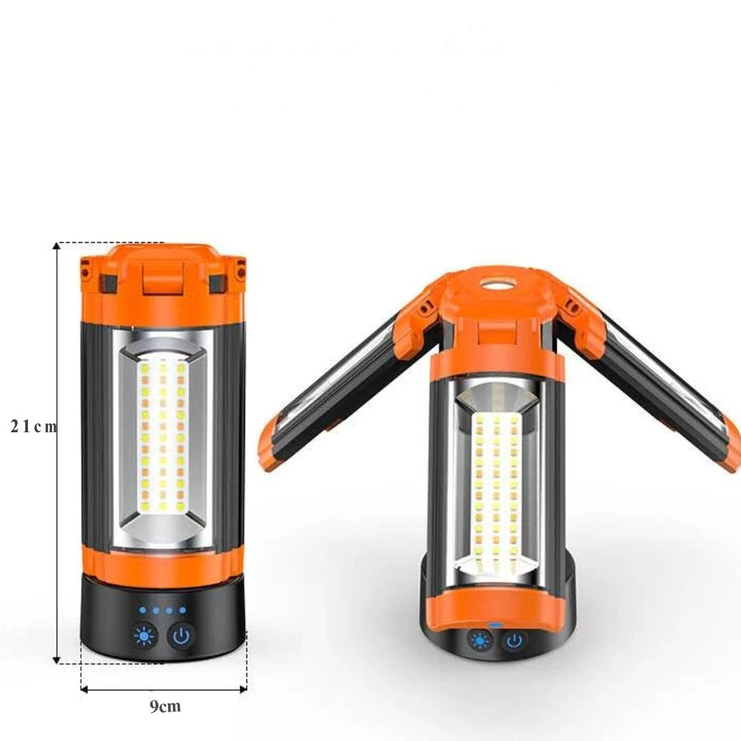 Portable Camping Light with Stand – 6ft Tripod, 3 LED Heads, 2500 Lumens Rechargeable
