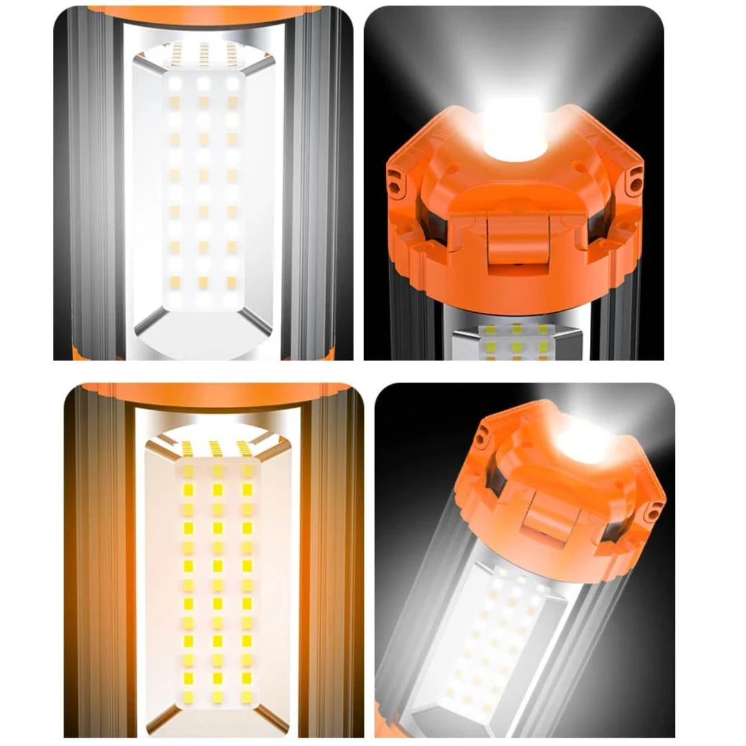 Portable Camping Light with Stand – 6ft Tripod, 3 LED Heads, 2500 Lumens Rechargeable