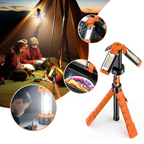Portable Camping Light with Stand – 6ft Tripod, 3 LED Heads, 2500 Lumens Rechargeable