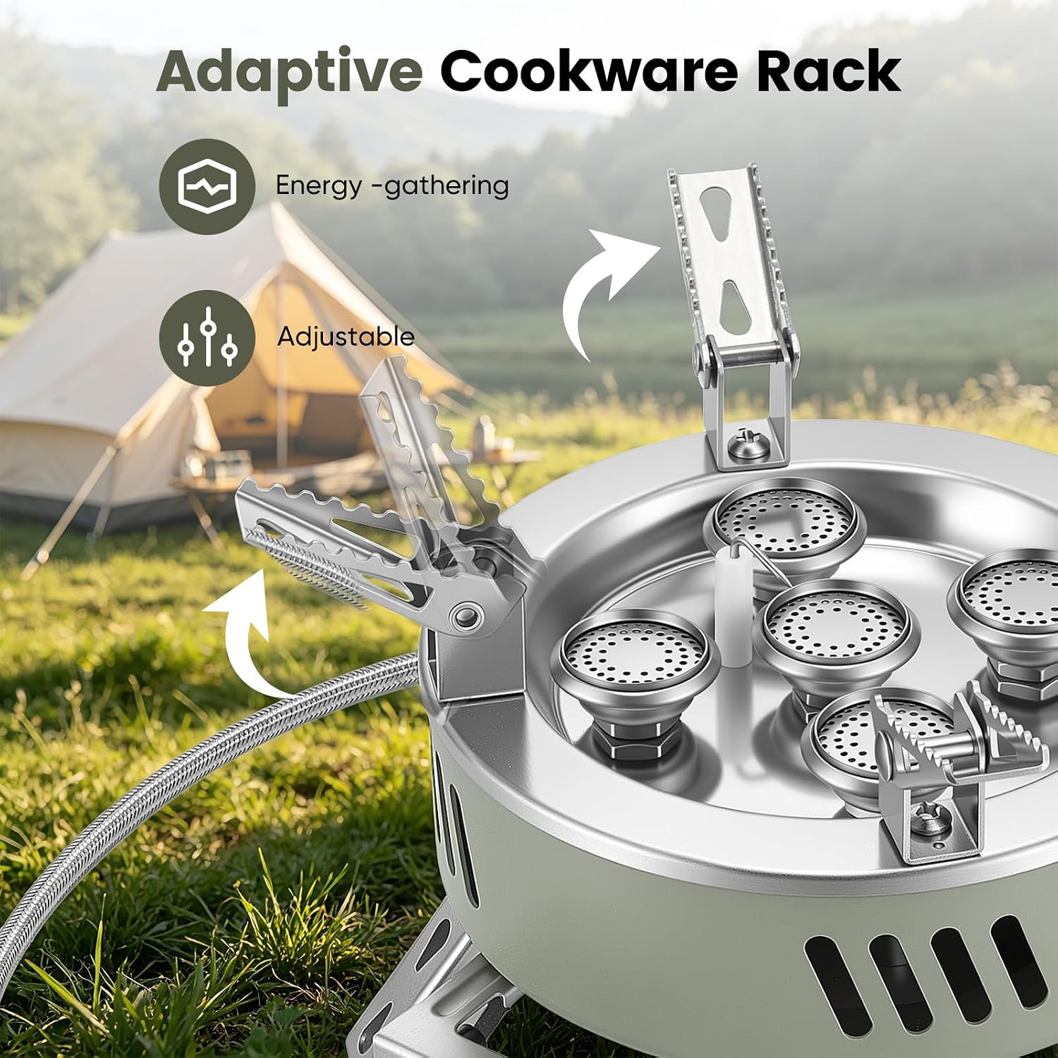 Portable Camping Stove 11000W – Windproof Backpacking Gas Stove with Piezo Ignition & EVA Case