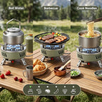 Portable Camping Stove 11000W – Windproof Backpacking Gas Stove with Piezo Ignition & EVA Case