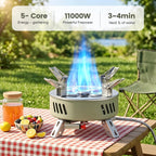 Portable Camping Stove 11000W – Windproof Backpacking Gas Stove with Piezo Ignition & EVA Case