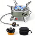 Portable Camping Stove 11000W – Windproof Backpacking Gas Stove with Piezo Ignition & EVA Case