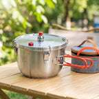 Portable Pressure Pot – 2500ml Stainless Steel Camping Cooker with Foldable Handles