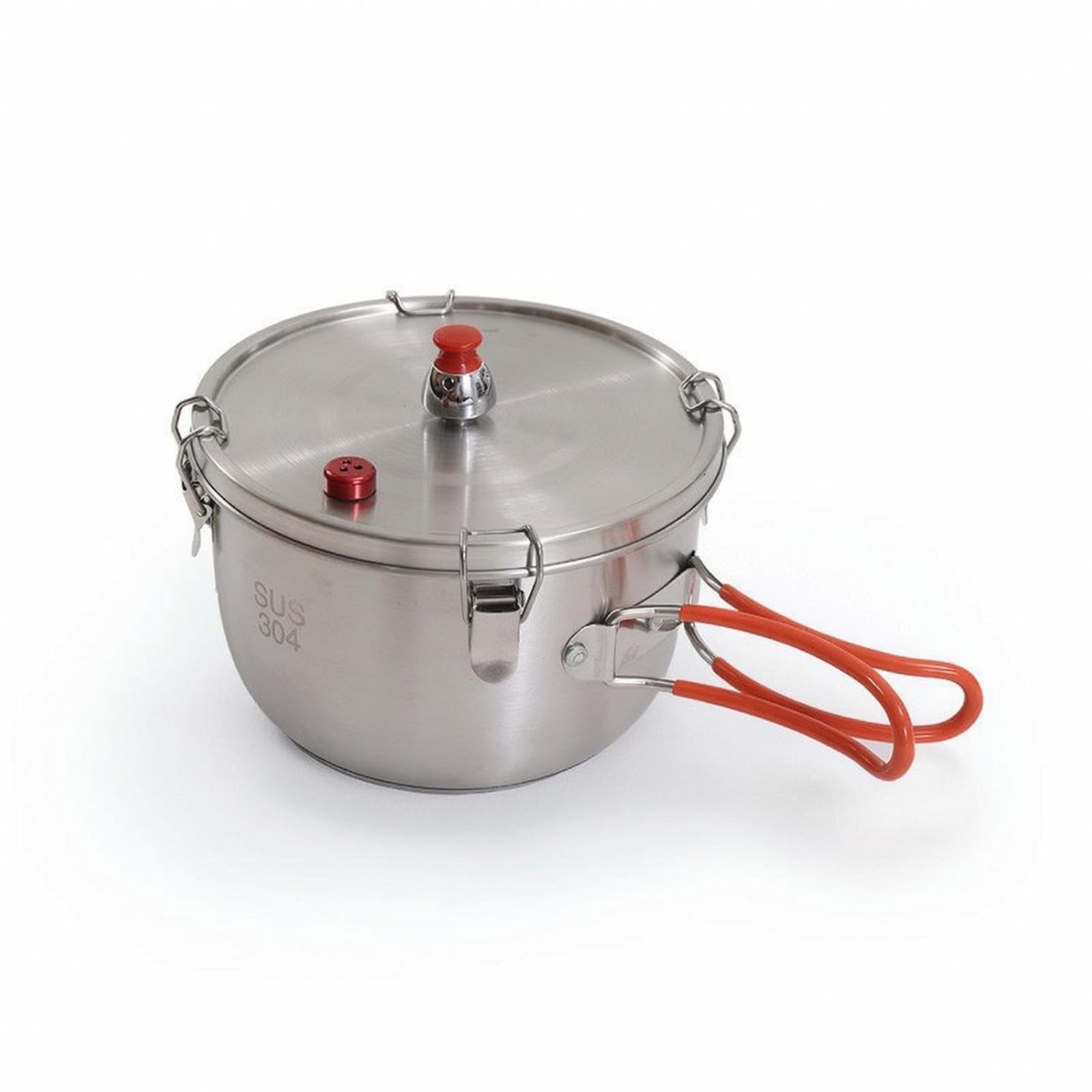 Portable Pressure Pot – 2500ml Stainless Steel Camping Cooker with Foldable Handles