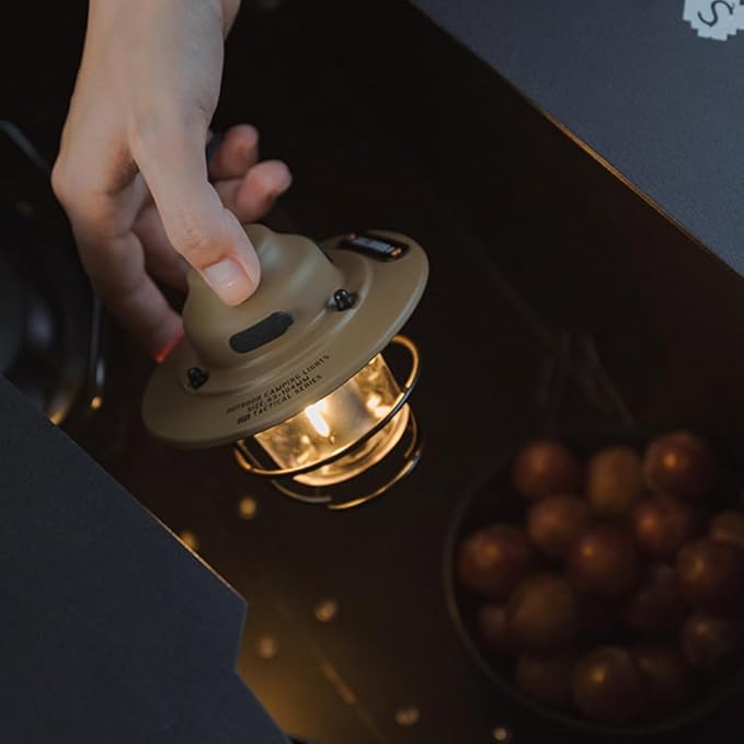 Retro Hanging LED Camping Lantern | Type-C Charging | 80H Battery | 4 Lighting Modes | THE ADVENTURE HUT