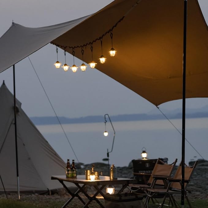 Retro Hanging LED Camping Lantern | Type-C Charging | 80H Battery | 4 Lighting Modes | THE ADVENTURE HUT