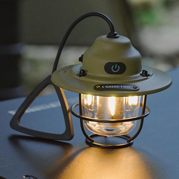 Retro Hanging LED Camping Lantern | Type-C Charging | 80H Battery | 4 Lighting Modes | THE ADVENTURE HUT