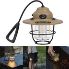 Retro Hanging LED Camping Lantern | Type-C Charging | 80H Battery | 4 Lighting Modes | THE ADVENTURE HUT