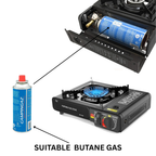 Camping Stove - Portable Propane Butane Stove with Dual Fuel; Auto Ignition - Perfect for Picnics, Hiking, Fishing, BBQ - Cook Delicious Meals