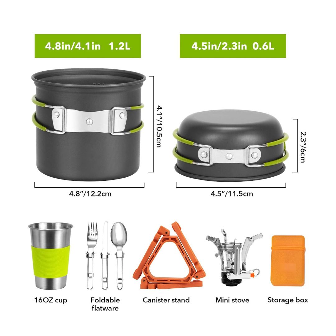 Camping Cookware Stove Set for Hiking and Picnic