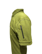 Adventure Hut Tactical Olive Green Corduroy Cotton Polo T-Shirt with Indian Flag Patch