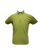 Adventure Hut Tactical Olive Green Corduroy Cotton Polo T-Shirt with Indian Flag Patch