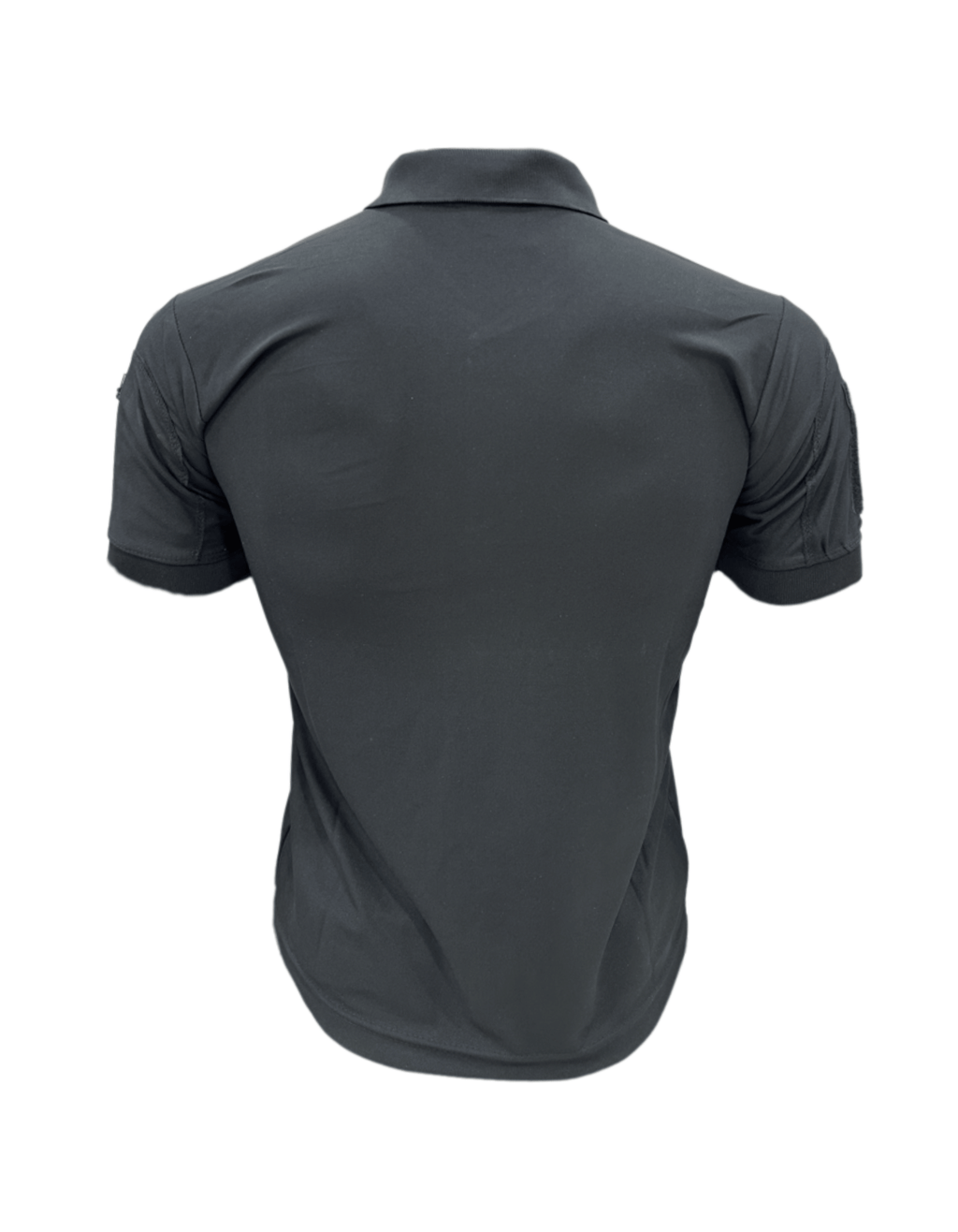 Adventure Hut Tactical Black Polo T-Shirt with Indian Flag Patch | Synthetic Performance Combat Wear