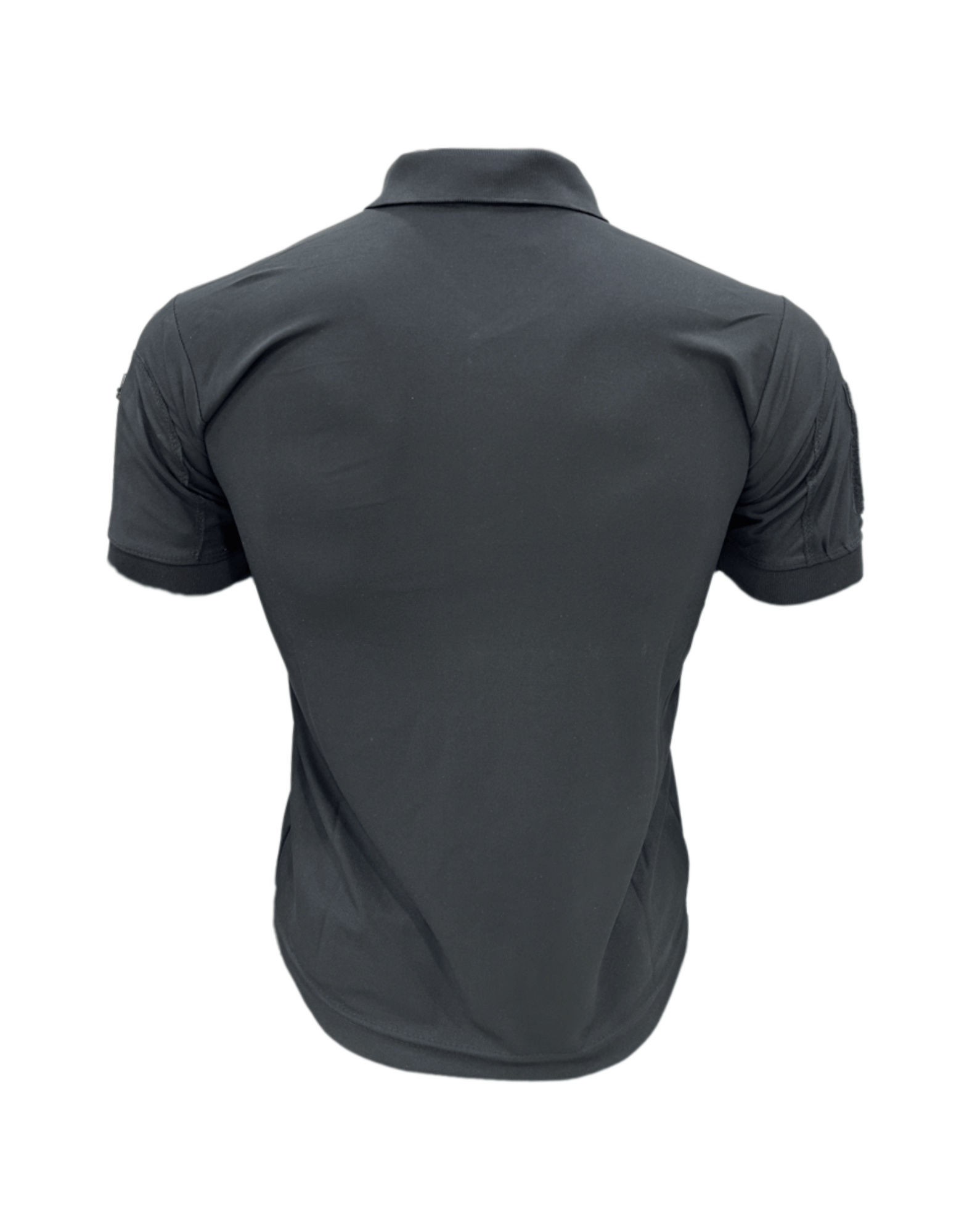 Adventure Hut Tactical Black Polo T-Shirt with Indian Flag Patch | Synthetic Performance Combat Wear