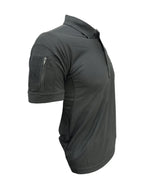 Tactical Black Polo T-Shirt – Indian Flag Patch Synthetic Combat Wear | The Adventure Hut