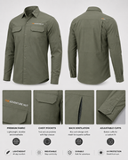 TAH VentureX Cargo Shirt | Nylon Hiking & Wildlife Shirt -Green