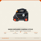 5000W Infrared Camping Gas Stove – Windproof Portable Butane & Propane Burner - THE ADVENTURE HUT