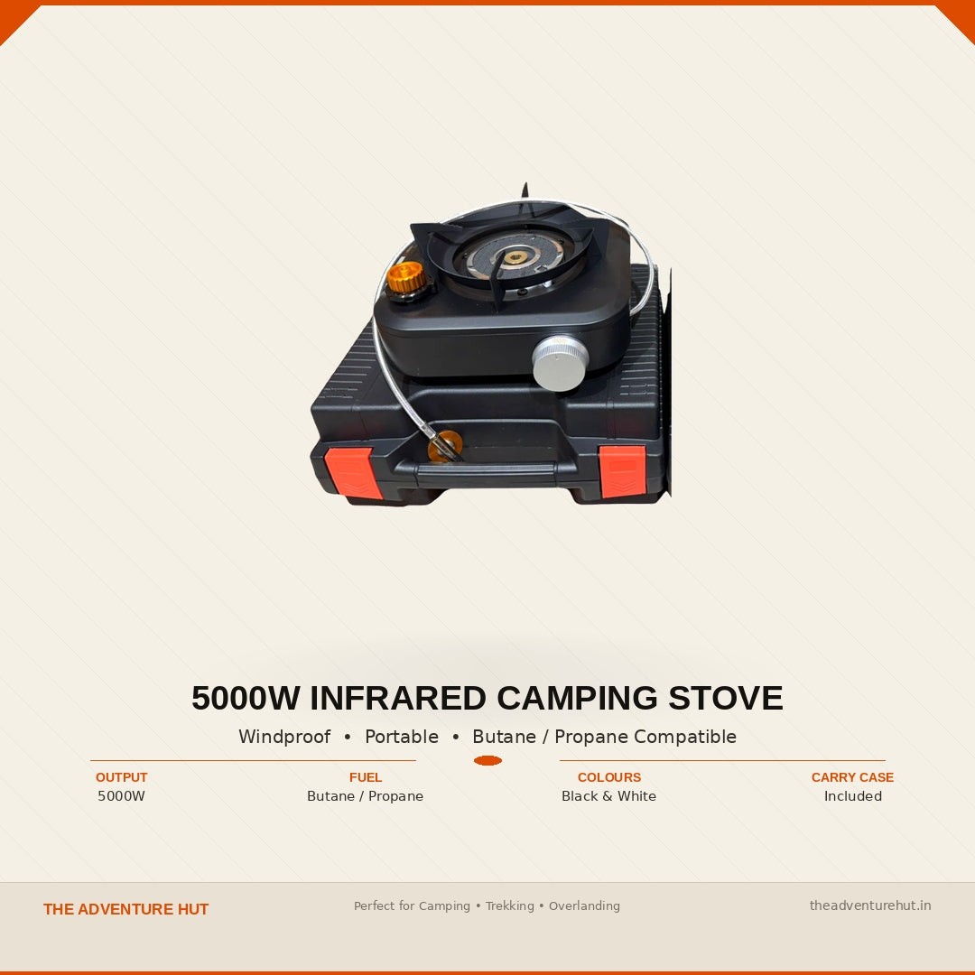 5000W Infrared Camping Gas Stove – Windproof Portable Butane & Propane Burner - THE ADVENTURE HUT