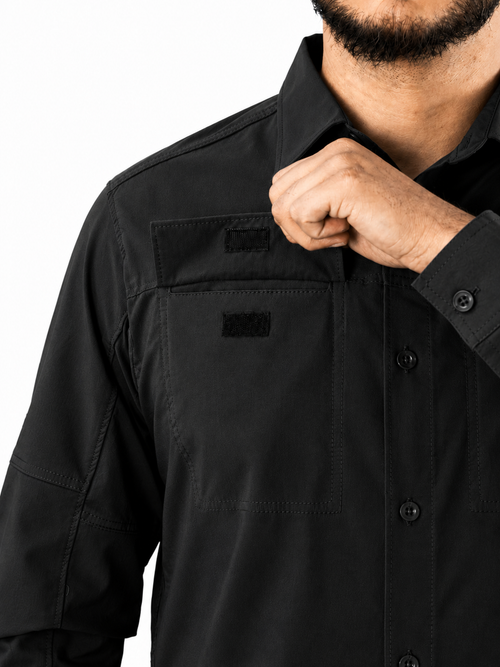 TAH VentureX Cargo Shirt | Nylon Hiking & Wildlife Shirt - Black
