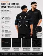 TAH VentureX Cargo Shirt | Nylon Hiking & Wildlife Shirt - Black