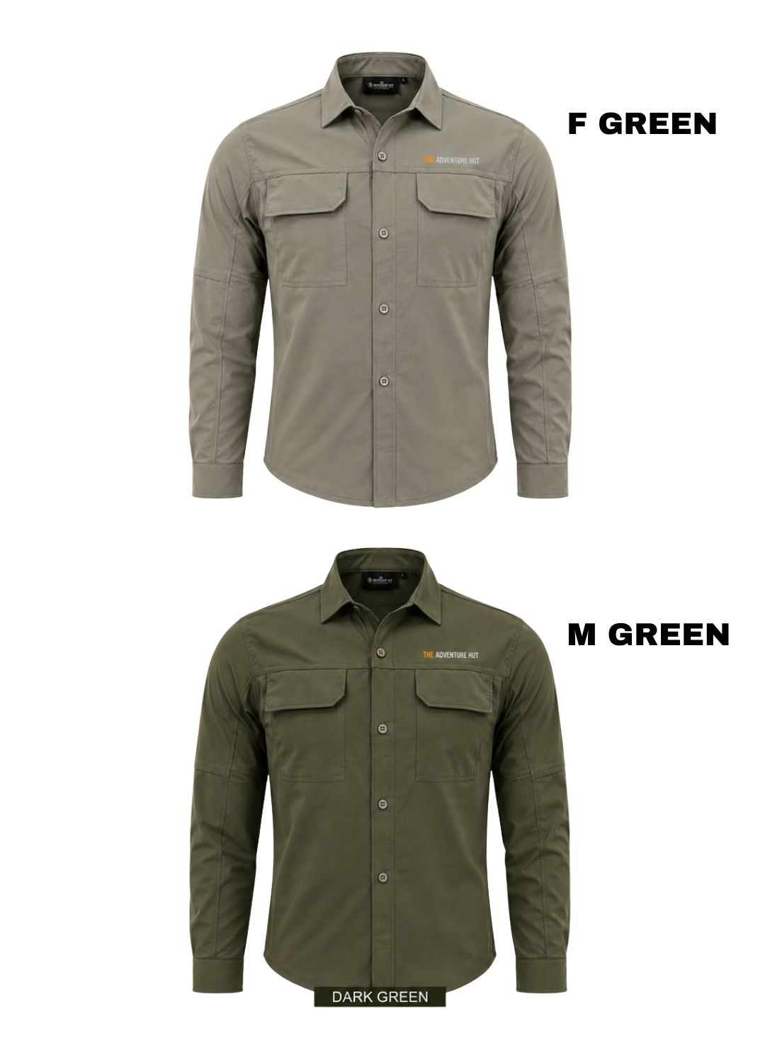 TAH VentureX Cargo Shirt | Nylon Hiking & Wildlife Shirt -Green