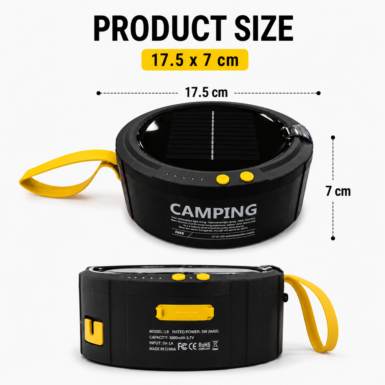 TBZ Solar Alarm Light String Multipurpose 13M Atmosphere Lamp Solar Charging Thermal Detection Sensor Alarm 300 Lumens 3600mAh Battery Up To 8 - 12H Outdoor | THE ADVENTURE HUT