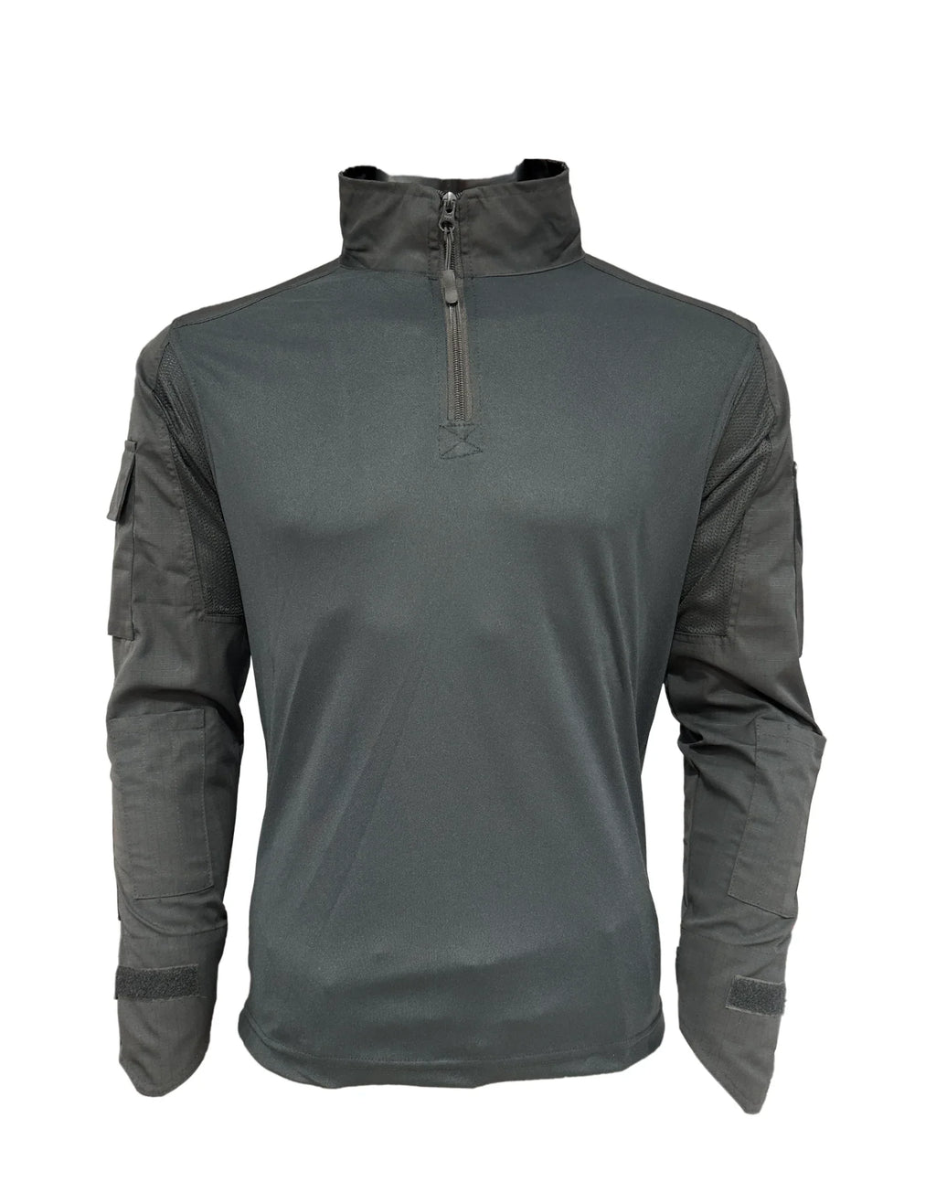 Adventure Hut 6 pocket Tactical Combat Shirt – Black (Military Half-Zip, Arm Pockets)