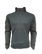 Adventure Hut 6 pocket Tactical Combat T-Shirt – Black (Military Half-Zip, Arm Pockets)