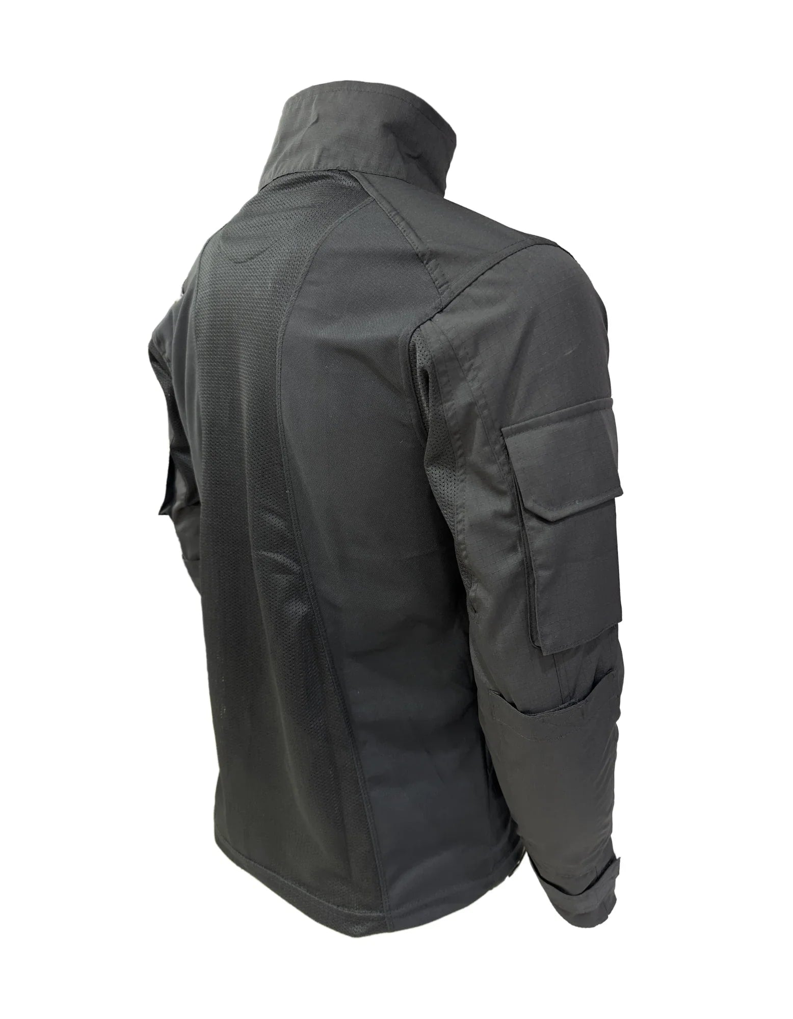 Adventure Hut 6 pocket Tactical Combat Shirt – Black (Military Half-Zip, Arm Pockets)