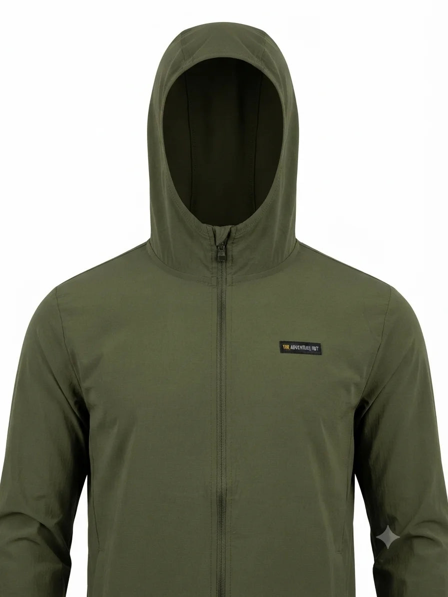The Adventure Hut Hydrowind Hooded Windcheater Jacket – Water-Repellent Windstopper