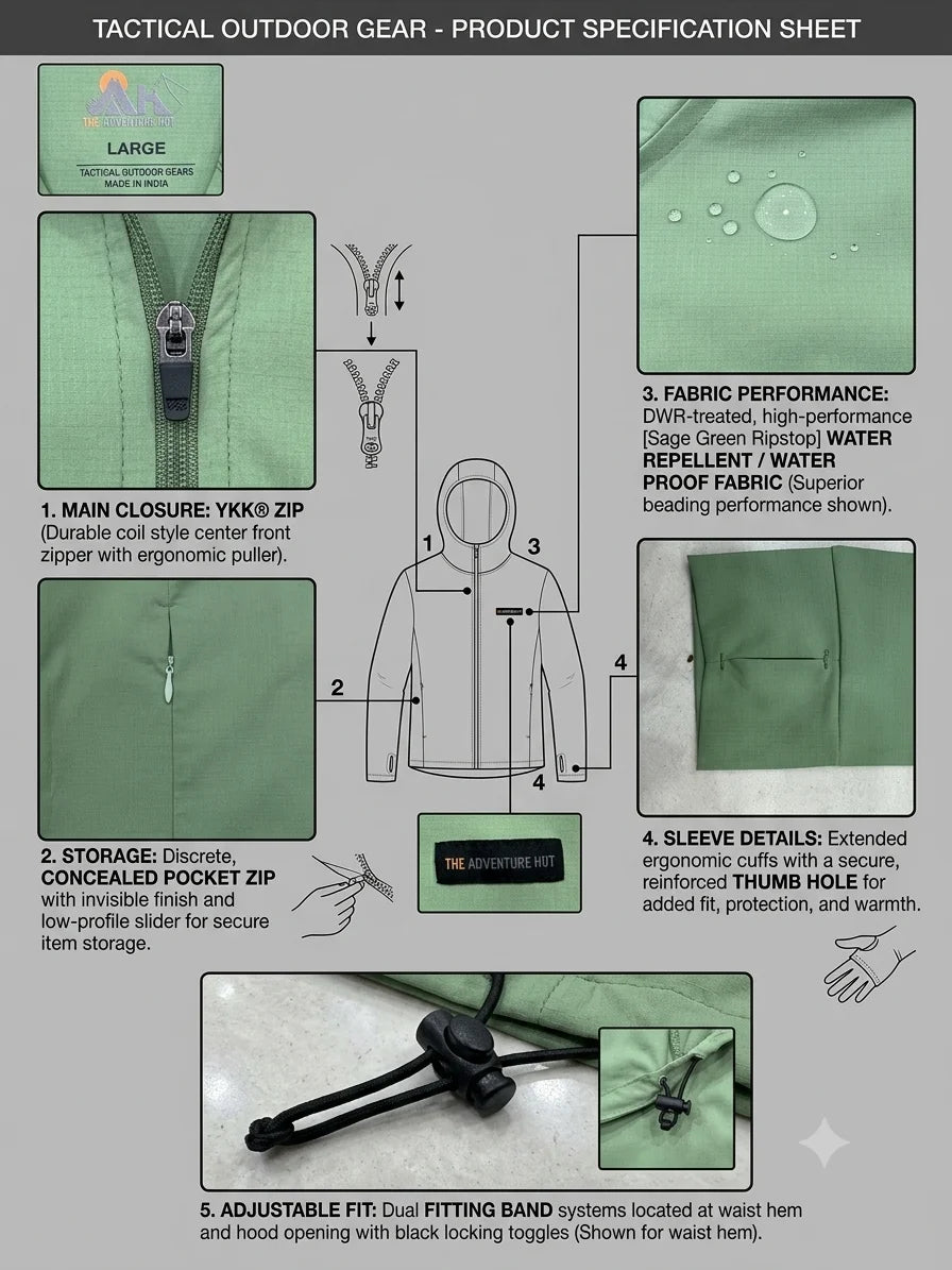 The Adventure Hut Hydrowind Hooded Windcheater Jacket – Water-Repellent Windstopper