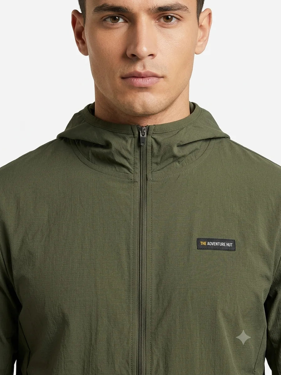 The Adventure Hut Hydrowind Hooded Windcheater Jacket – Water-Repellent Windstopper