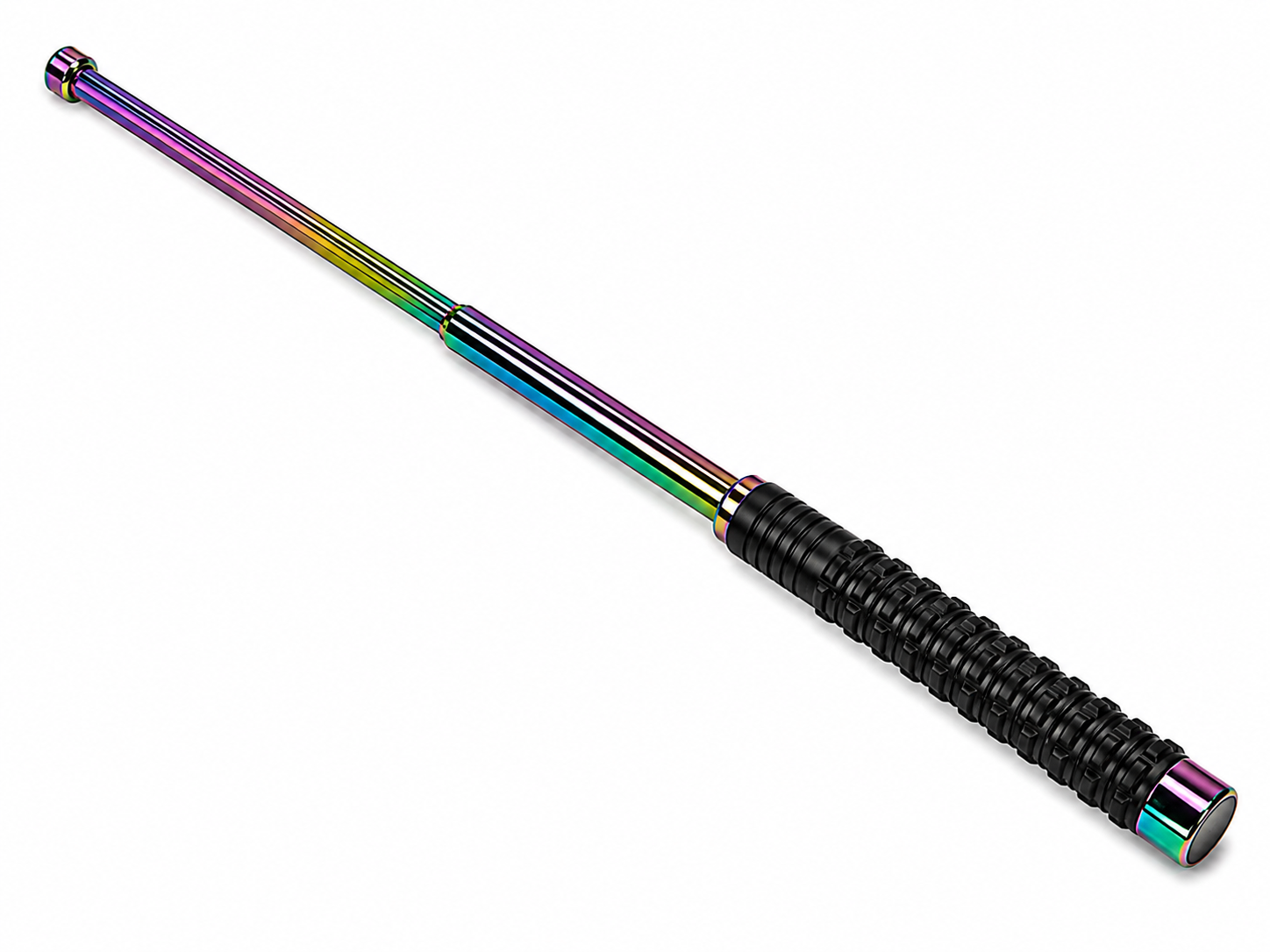 The Adventure Hut Telescopic Metal Baton 67 cm – Iridescent Finish & Textured Grip Heavy Quality
