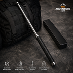 The Adventure Hut Telescopic Metal Baton 67 cm – Iridescent Finish & Textured Grip Heavy Quality