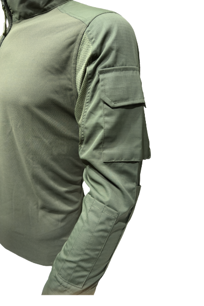 6-Pocket Tactical Combat Shirt – Olive Green Military Half-Zip | The Adventure Hut